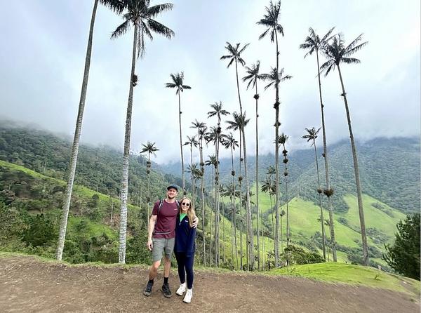 Anna and her husband Chris on their recent trip to Colombia.